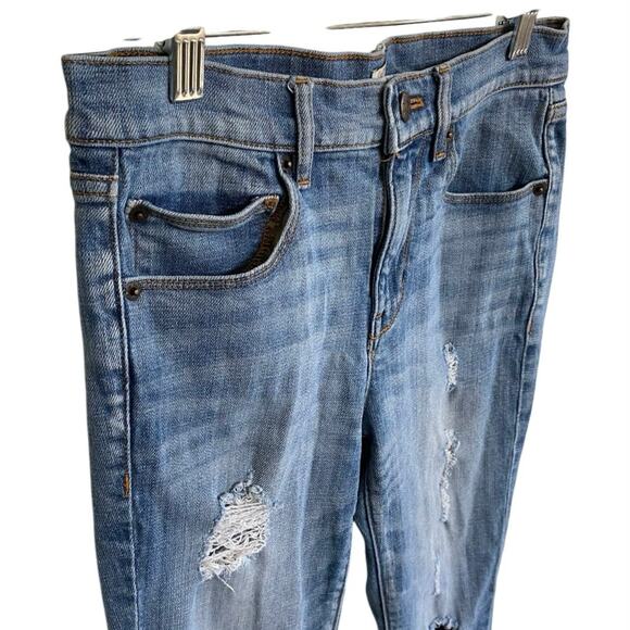 J. Crew Factory Stretch Jeans Mid-rise Distressed 25 X 27- Excellent - Picture 9 of 12